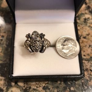 STERLING SILVER MARCASITE FROG RING 118.00 NWT